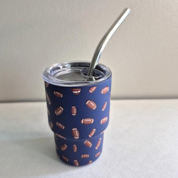 Other - Little Boys Mug Blue Tumbler with Football Design With Reusable Straw